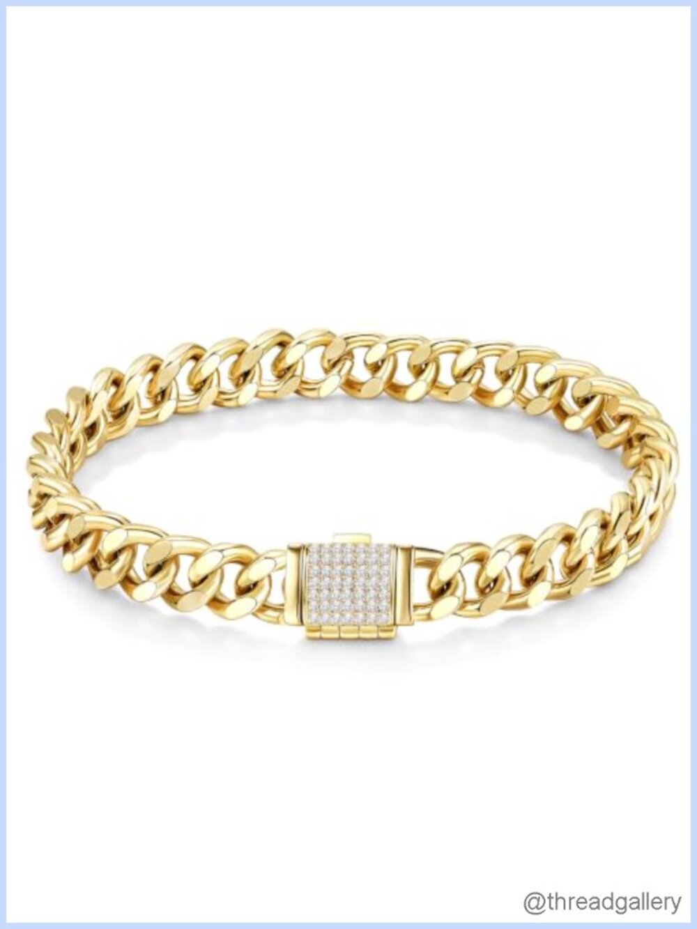 14k Gold Filled Cuban Chain Bracelet 8mm Link Unisex Jewelry Gift